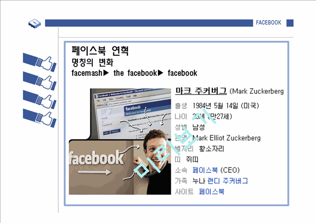 페이스북 Facebook 기업분석과 페이스북 경영,마케팅전략 성공사례분석및 페이스북 미래전망분석 PPT (발표스피치대본첨부)   (7 )